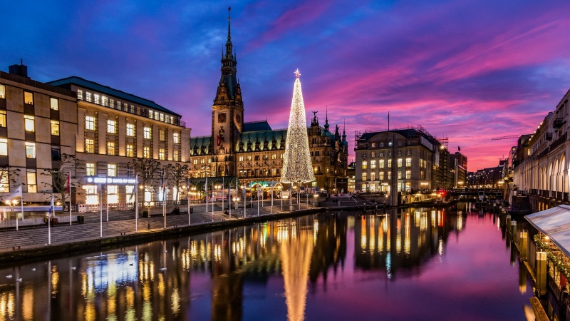 Julmarknad Hamburg Hamburg julmarknad pa kvallen
