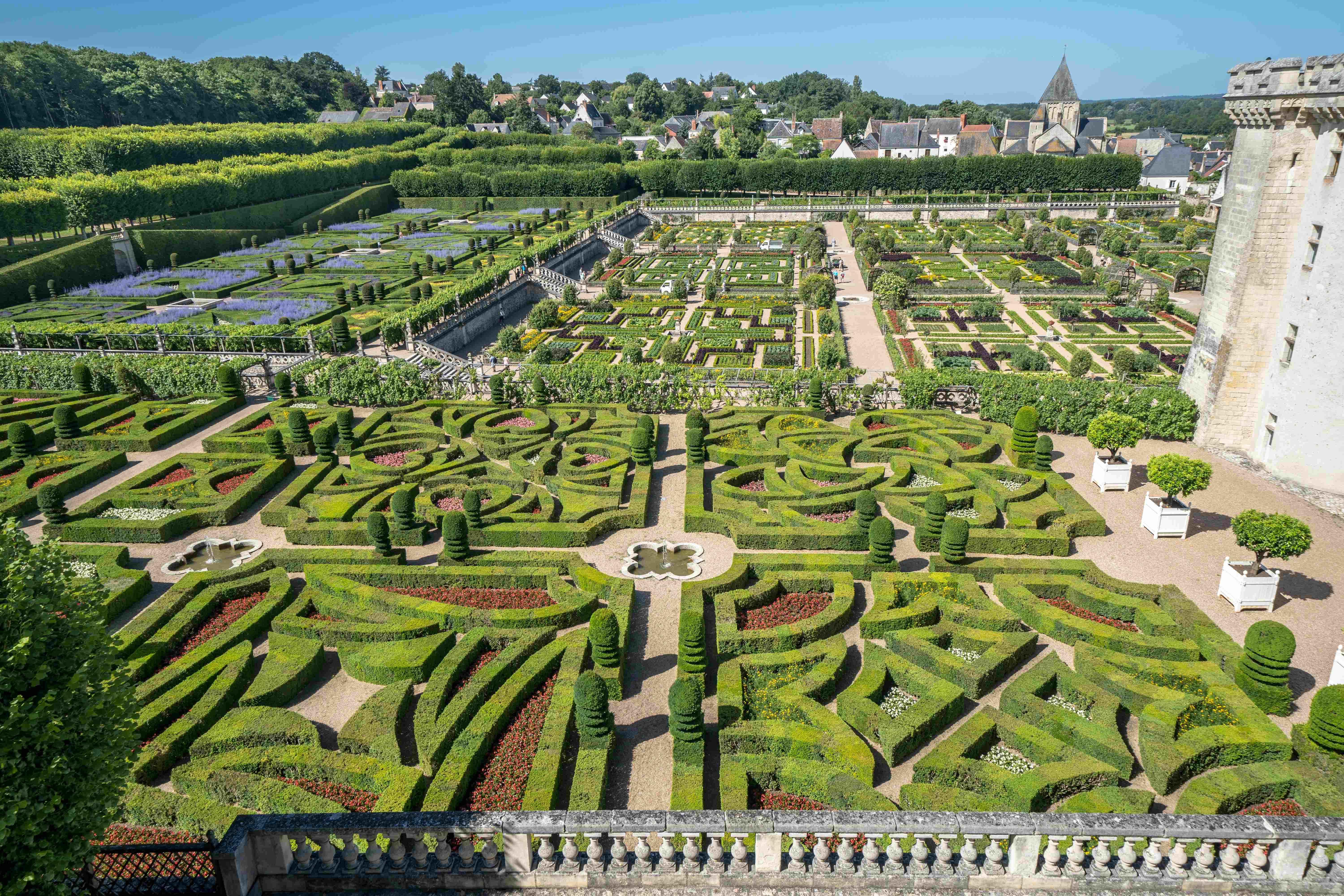 Villandry översikt trädgårdar Villandry översikt trädgårdar