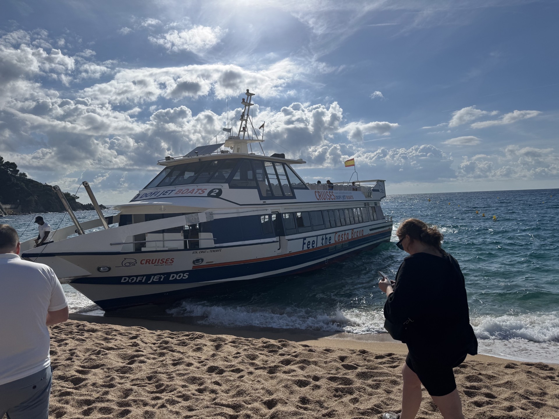 Båt som tar oss till Tossa de Mar